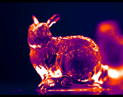 Chi Chung Li, Gabriel Seymour, and Robert McLeod (McLeod Lab) - Home-built widefield microscope in the McCleod Lab. While 3D printing has become commonplace, investigators are pushing the technological limits to fabricate smaller, more complex structures with ever finer details at increasingly faster speeds. Here, the entire volume of this 5 millimeter “Stanford Bunny”, a computer graphics 3D test model, was printed in a single pass. The resulting object was then imaged and false colored to highlight the extremely detailed surface texture of the printed object.